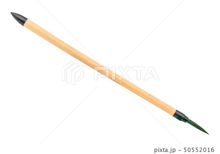 bamboo paint brush with green colored tip isolated 50552016
