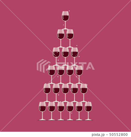 Wine glasses stacked in a pyramid tower Wine glasses stacked in a pyramid tower 50552800
