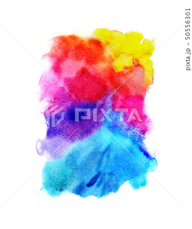 Bright watercolor background with rainbow colors on white 50556301