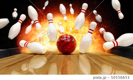 Bowling strike hit with fire explosion 50556653