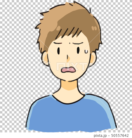 表情 男の人 困るのイラスト素材