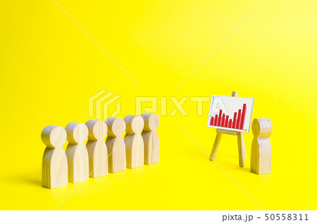 statistics graph on an yellow background 50558311