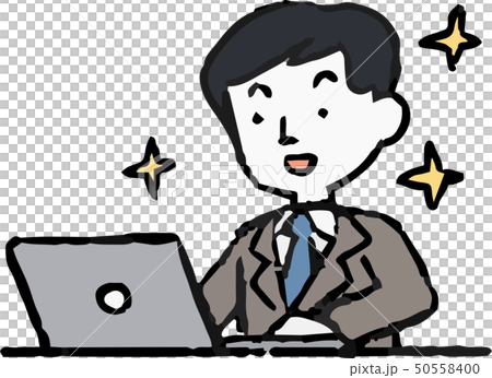 Businessman laptop male pose emotional expression 50558400
