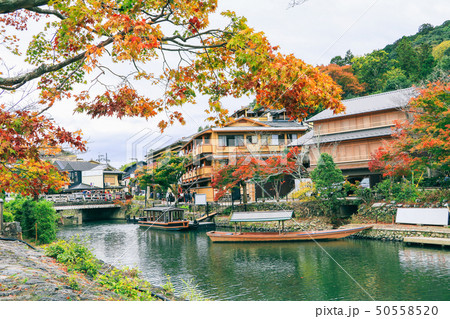Beautiful the river and boat in Arashiyama Kyoto Beautiful the river and boat in Arashiyama Kyoto 50558520