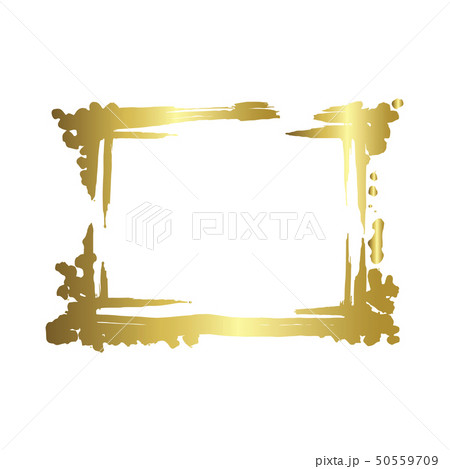 Set of dry brush frames. Hand drawn artistic frames. Golden engraved ink art. Isolated frame 50559709