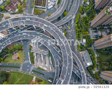 Aerial view of Nanpu Bridge, Shanghai Downtown, 50561320