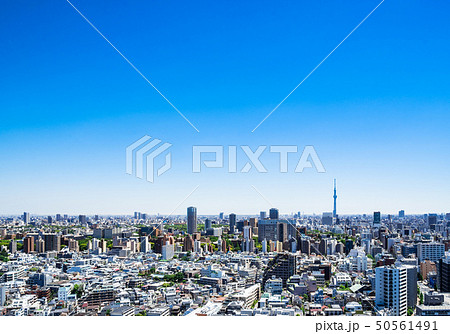 東京スカイツリーと文京区・台東区周辺の町並み 50561491