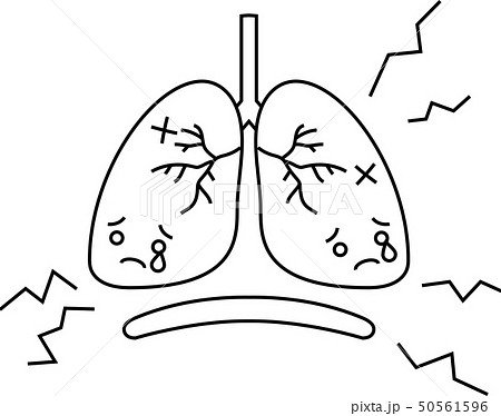 肺 呼吸器 ヘルスケア 人体 かわいい イラストのイラスト素材
