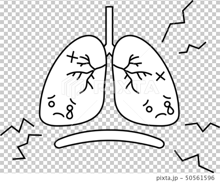 肺 呼吸器 ヘルスケア 人体 かわいい イラストのイラスト素材