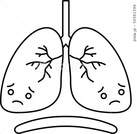 肺 呼吸器 ヘルスケア 人体 かわいい イラストのイラスト素材