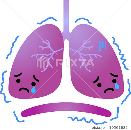 肺 呼吸器 ヘルスケア 人体 かわいい イラストのイラスト素材