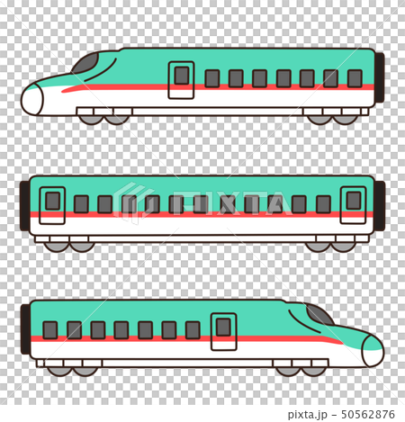 新幹線 はやぶさ 輪郭線ありのイラスト素材 50562876 Pixta