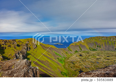 Tangata matu islets and Rano Kau long exposure in Rapa Nui Tangata matu islets and Rano Kau long exposure in Rapa Nui 50563889