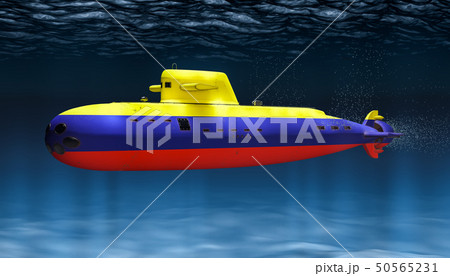 Submarine of Columbian Navy, concept. 3D rendering Submarine of Columbian Navy, concept. 3D rendering 50565231