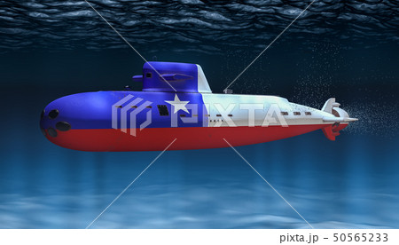Submarine of Chilean Navy, concept. 3D rendering Submarine of Chilean Navy, concept. 3D rendering 50565233