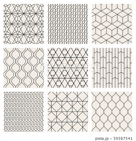 地紋 幾何学模様 セットのイラスト素材 50567541 Pixta
