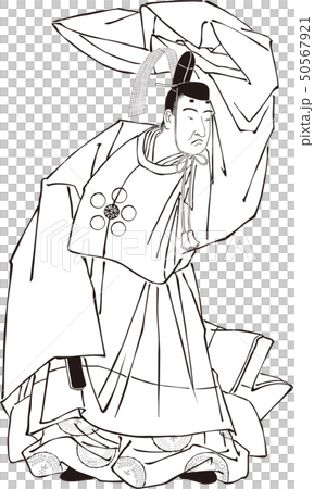 浮世絵 歌舞伎役者 その44 白黒のイラスト素材