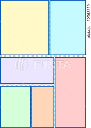コマ枠 漫画 シンプル 背景素材 デザイン コピースペース イラストのイラスト素材 5056