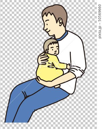 赤ちゃんを抱っこするパパ 50569660