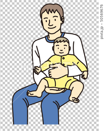 赤ちゃんを抱っこするパパ 50569676