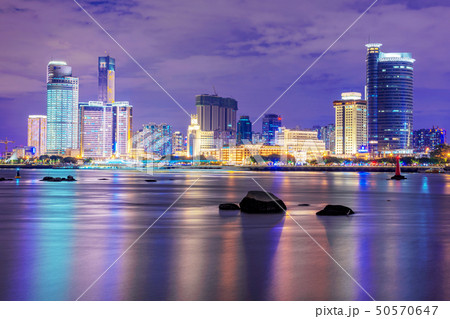 Night view of Xiamen skyline 50570647