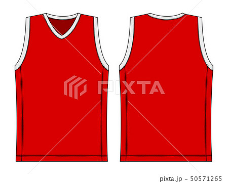 タンクトップ ノースリーブシャツ バスケットボールユニフォーム テンプレートイラストのイラスト素材 50571265 Pixta