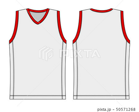 タンクトップ ノースリーブシャツ バスケットボールユニフォーム テンプレートイラストのイラスト素材