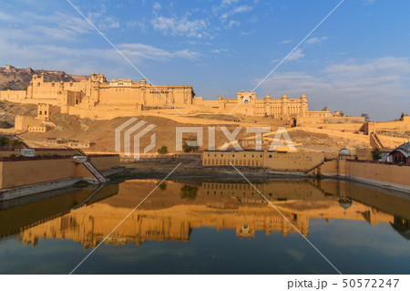 Amber fort and palace in Maotha Lake. Jaipur. Amber fort and palace in Maotha Lake. Jaipur. 50572247