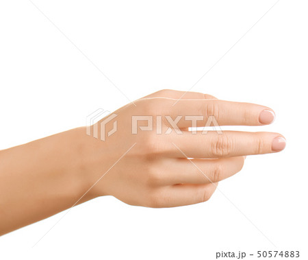 Female hand gesture. Female hand gesture. 50574883