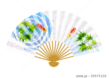 金魚　もみじ　和紙　アイコン  50575120