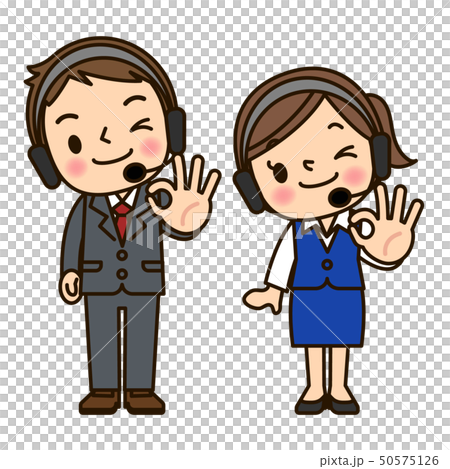操作員男人和女人好標誌 操作員男人和女人好標誌 50575126
