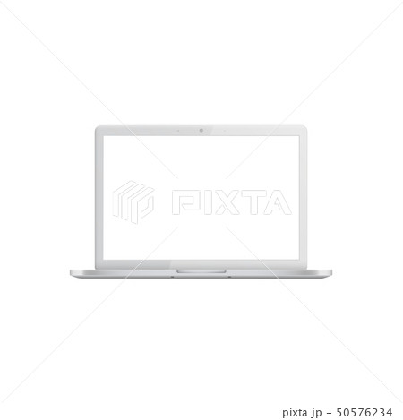 White laptop with blank screen White laptop with blank screen 50576234