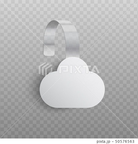 Promotion pointing wobbler in form of cloud for supermarket sale announcement in realistic style. Promotion pointing wobbler in form of cloud for supermarket sale announcement in realistic style. 50576563
