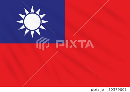 Flag Taiwan swaying in wind, vector Flag Taiwan swaying in wind, vector 50579001