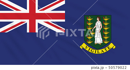 Flag British Virgin Islands swaying in wind vector 50579022