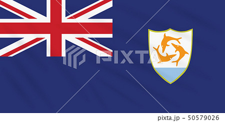 Flag Anguilla swaying in wind, vector 50579026