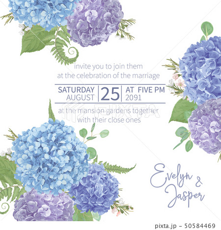 Wedding, watercolor seasonal flower card.Leaves, 50584469