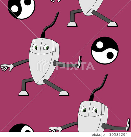 Kung fu computer mouse. seamless pattern Kung fu computer mouse. seamless pattern 50585294