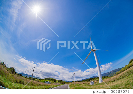 静岡県東伊豆町稲取　東伊豆風力発電所　魚眼レンズ 50587075