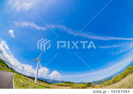 静岡県東伊豆町稲取　東伊豆風力発電所　魚眼レンズ 50587084