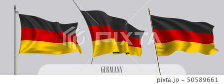 Set of Germany waving flag on isolated background 50589661
