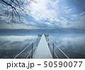 Metal pier on the lake 50590077