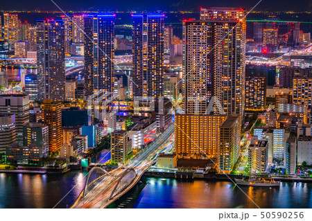 カレッタ汐留からの夜景の写真素材