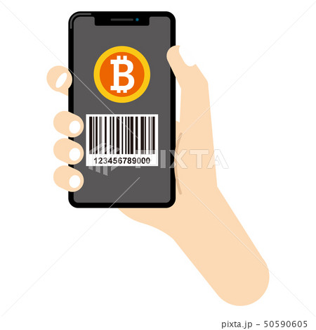 キャッシュレス決済：スマホ キャッシュレス 決済 バーコード 仮想通貨 通貨 50590605