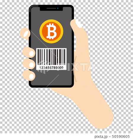 キャッシュレス決済：スマホ キャッシュレス 決済 バーコード 仮想通貨 通貨 50590605
