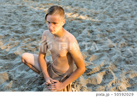 guy in loincloth on the background of sand 50592029