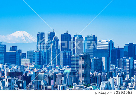 富士山と東京都市風景 50593662