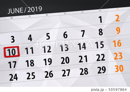 Calendar june 2019, 10, monday Calendar june 2019, 10, monday 50597864