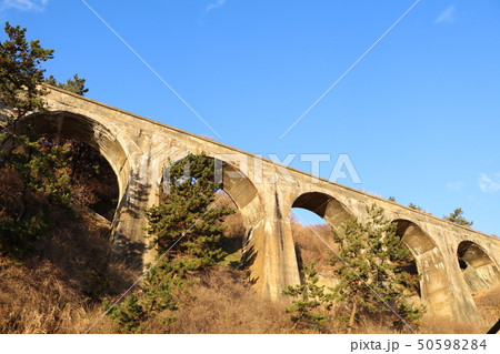 北海道、函館市、汐首町、旧戸井線、アーチ橋 北海道、函館市、汐首町、旧戸井線、アーチ橋 50598284