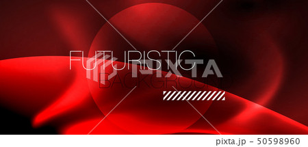 Dark background with neon color waves, vector template Dark background with neon color waves, vector template 50598960
